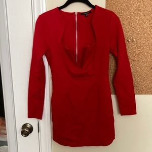 Red long sleeve dress